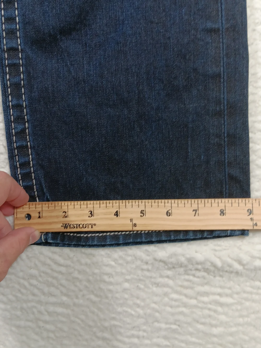 True Religion Jeans Mens 34x34 Blue Denim Logan Big T Straight Thick Stitch